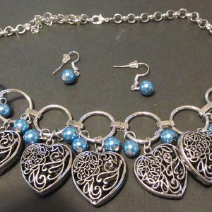 5-pieces of older Paparazzi necklace and earring sets